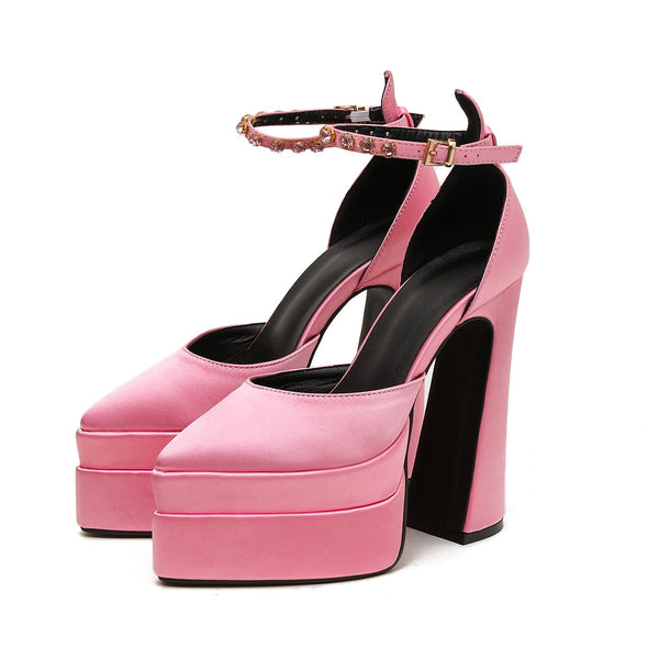 Satin Double Platform shoes