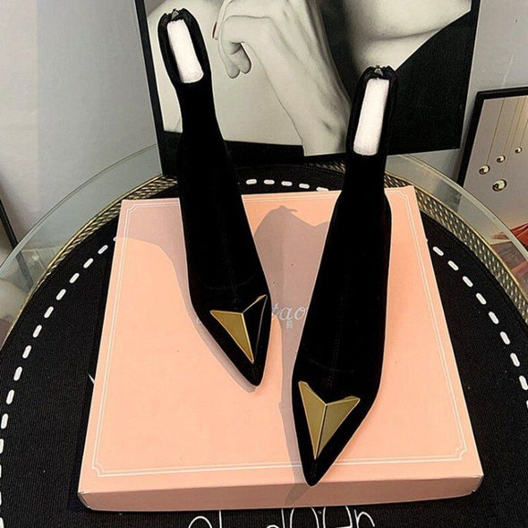 Rhinestone Design Booties shoes
