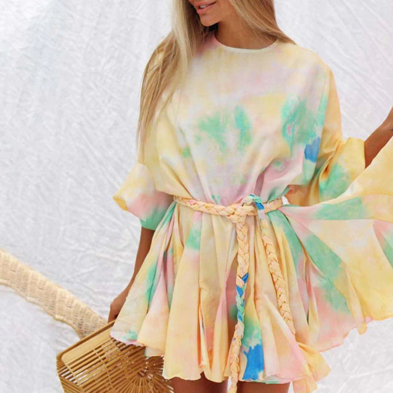 Summer Fashion Tie-Up Belt Loose Dress