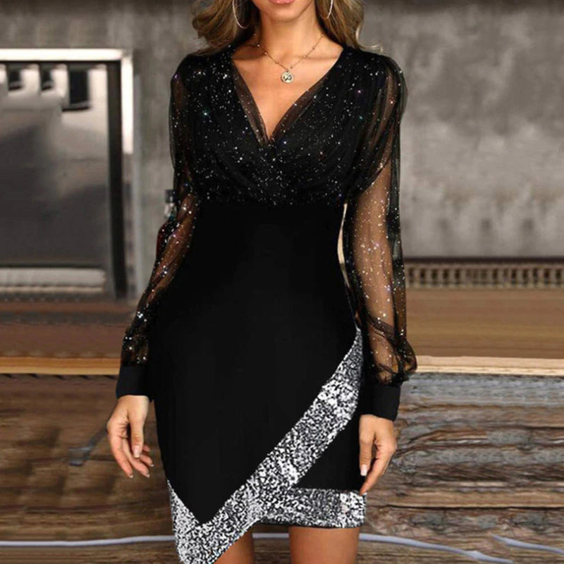 Embroidery Mesh Dress
