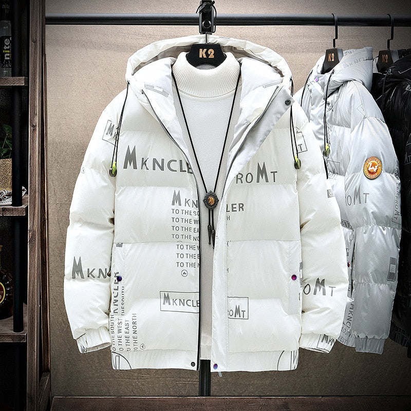 Solid Print Puffer Jacket