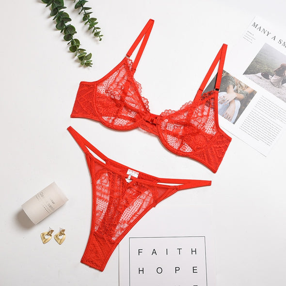 2-Piece Hallow Out Bra Set t