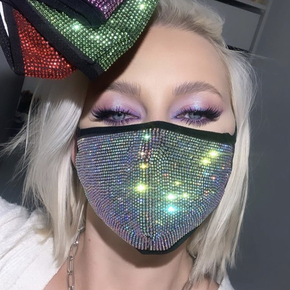 Luxury Color Rhinestone Mask