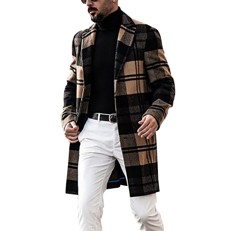 Check Woolen Coat