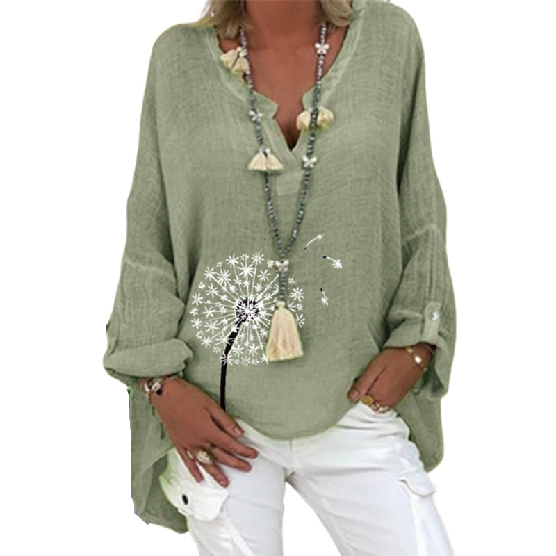 Boho Slub Blouse Shirt