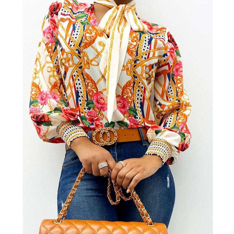 Scarf Neck Blouse