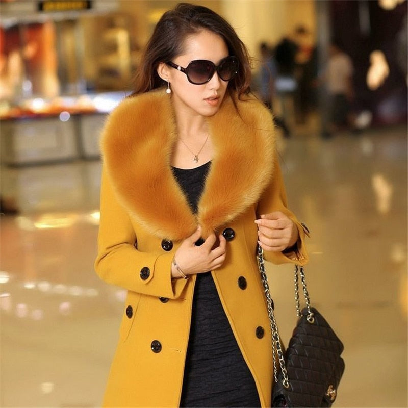 Winter Wool Blend Female Coat
