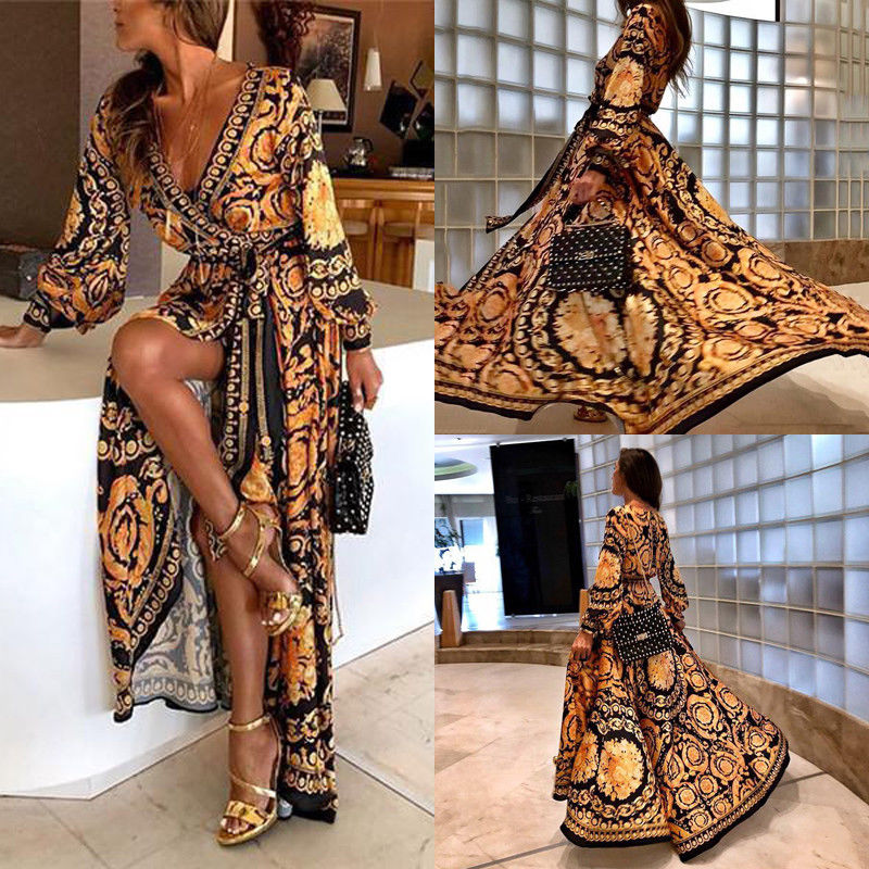 Sexy Glitter Deep V Neck Dress