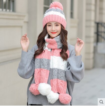 Woolen Hat Scarf Gloves Set