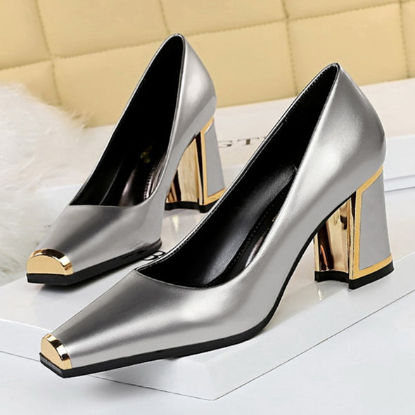 7cm Square High Heels