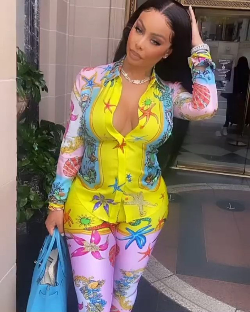 Starfish Casual Printed Two-piece Set