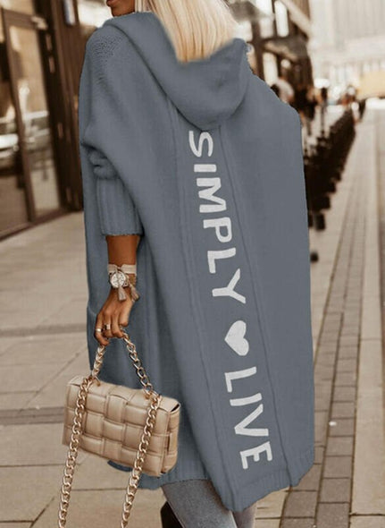 Letter Print Hooded Sweater