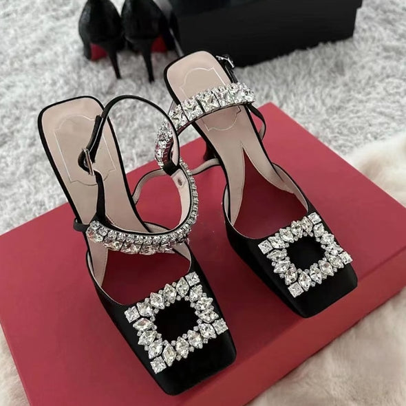 Diamond Square Button Shoes