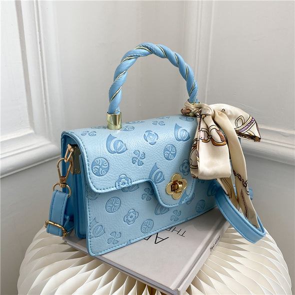 Flower Embossed PU Leather Bag