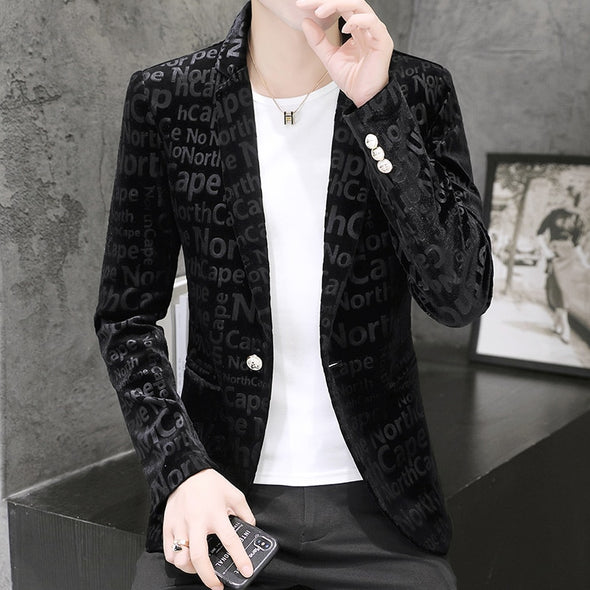 Letter Velvet Blazer