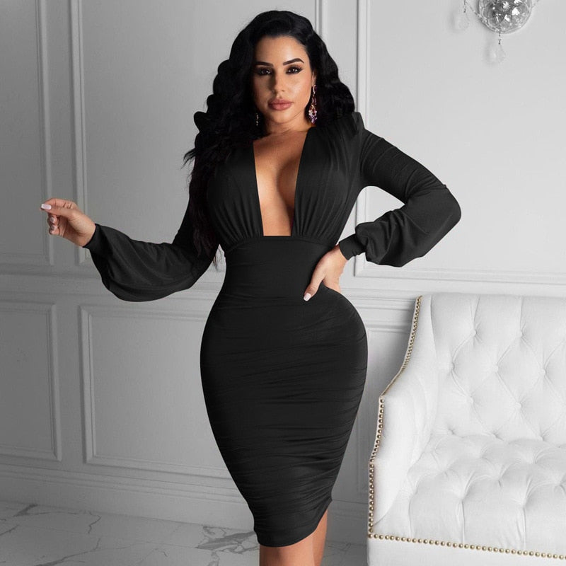Evening Party Knee Long Dress