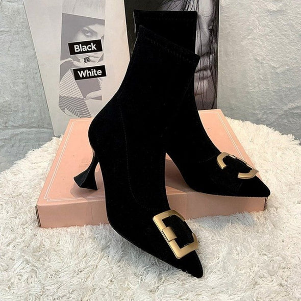 Rhinestone Design Booties shoes