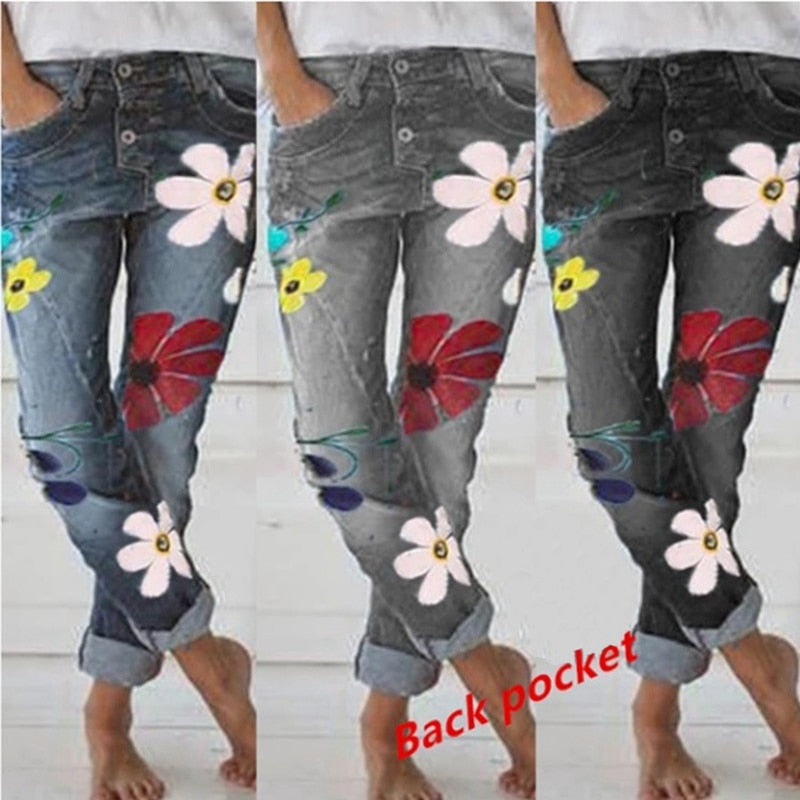 Female Print Pattern Jeans