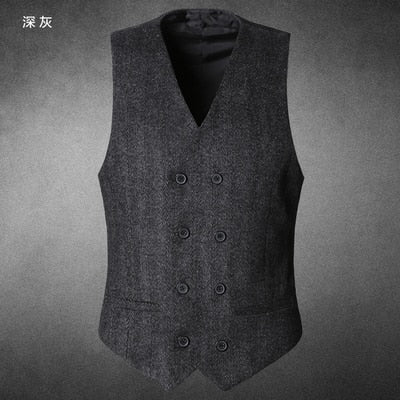 Double Breasted Men Vest