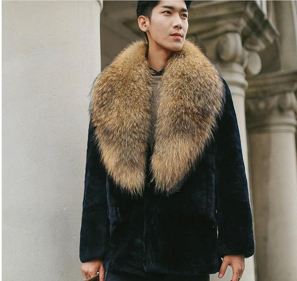 Double Breasted Male Mink Fur Jackets