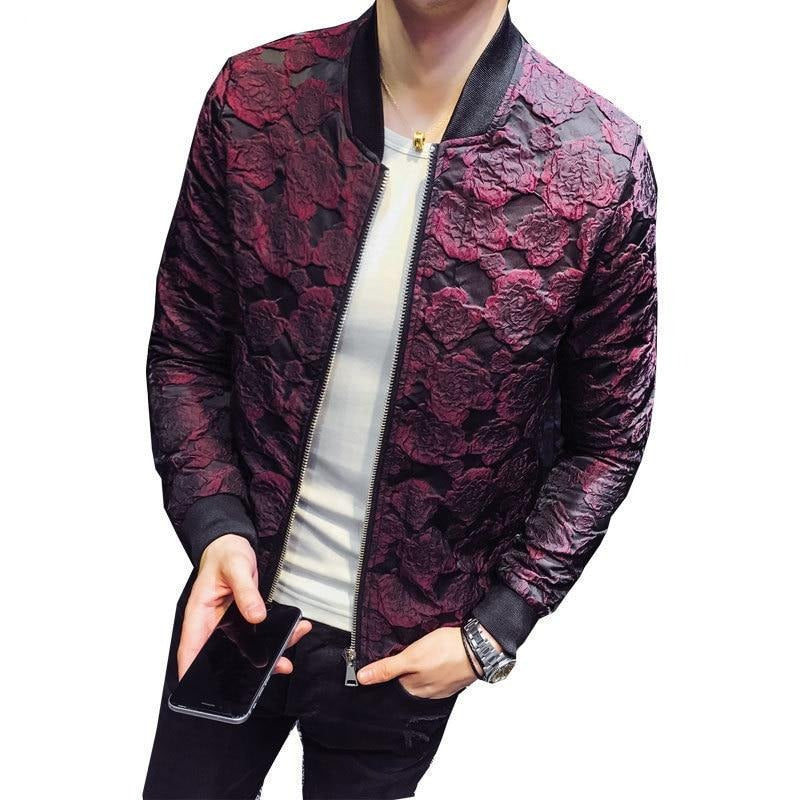 Men Jacquard Bomber Jackets