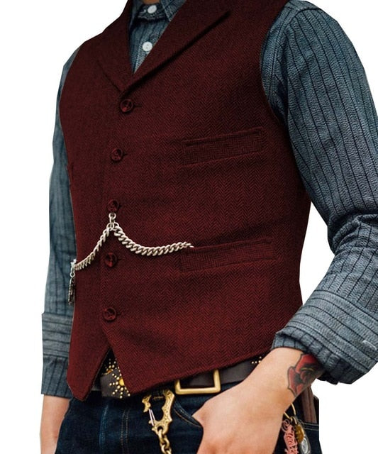 Herringbone suit Vest