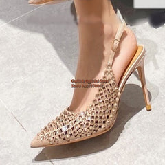 Luxury Crystal Slingback Shoes