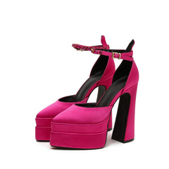 Satin Double Platform shoes