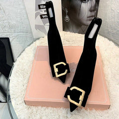 Rhinestone Design Booties shoes