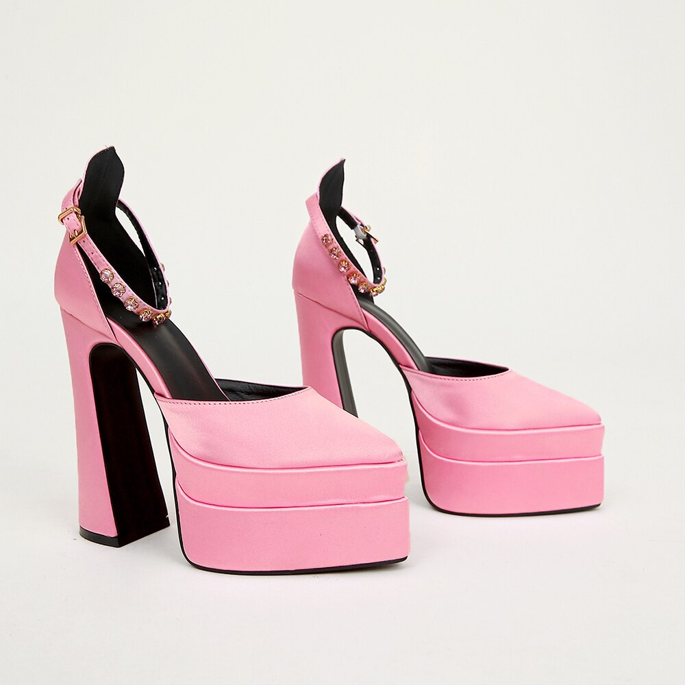 Satin Double Platform shoes