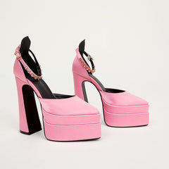 Satin Double Platform shoes