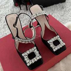 Diamond Square Button Shoes