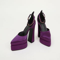 Satin Double Platform shoes