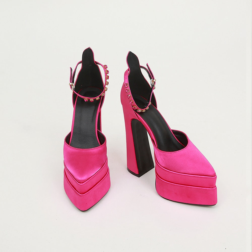 Satin Double Platform shoes