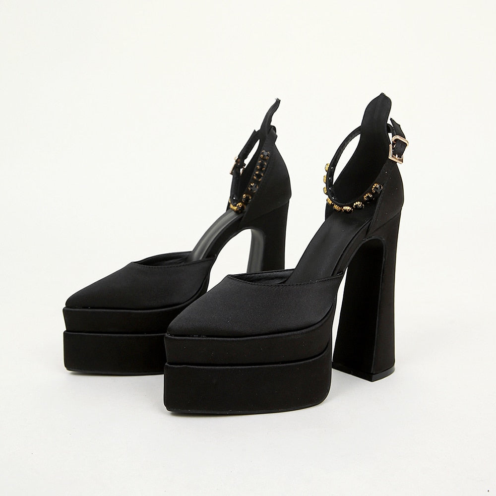Satin Double Platform shoes