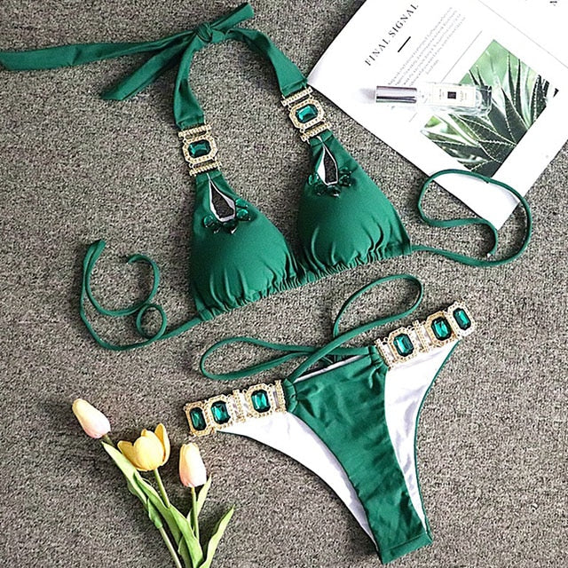 Crystal Diamond Bikini Swimsuit