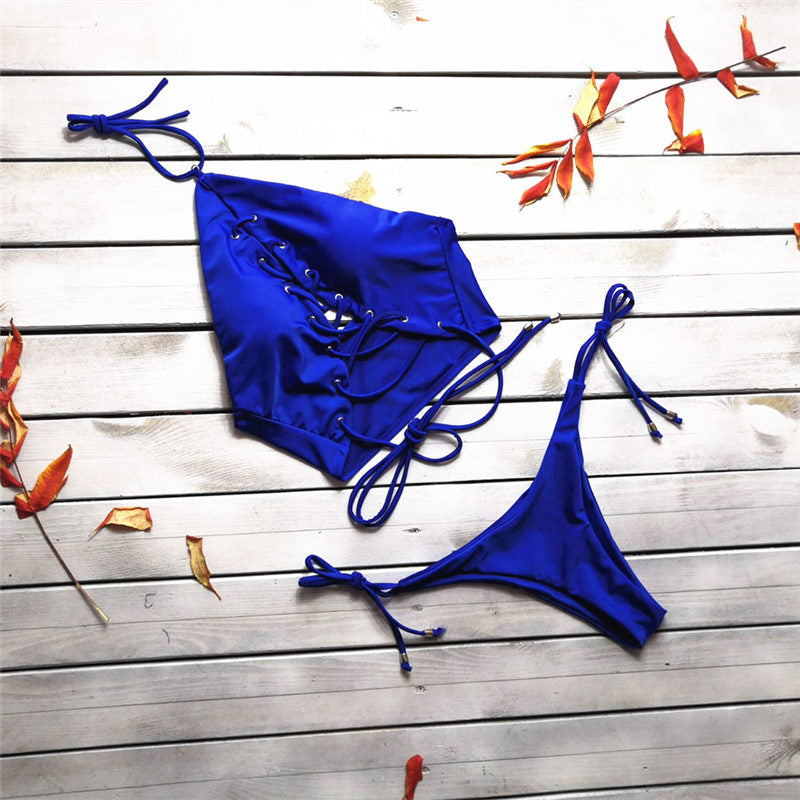 Lace-Up Bikini Swimwear