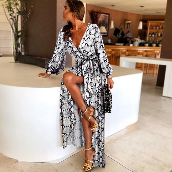 Sexy Glitter Deep V Neck Dress