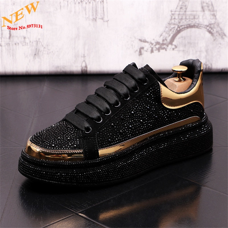 Gold Silver Rhinestone Sneakers