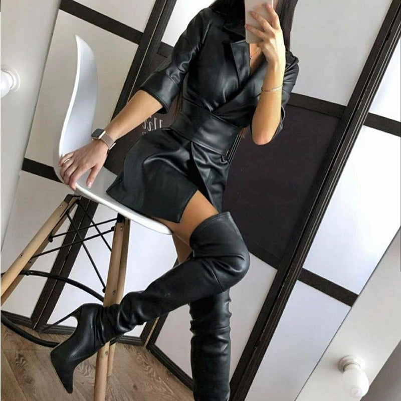 Pure Faux Leather Dress