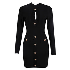 Turtleneck Hollow Out Dress