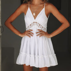 Sexy White Lace Party Mini Dress