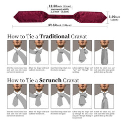 Premium Silk Ascot Tie Brooch Pin Set