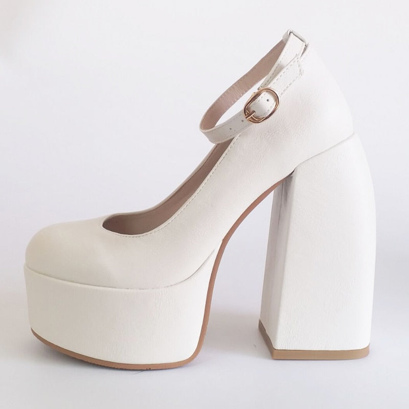 Thick High Heels Platforms Shoes