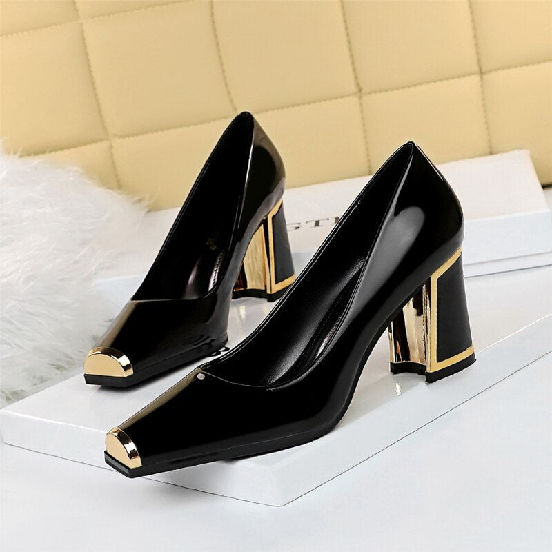 7cm Square High Heels