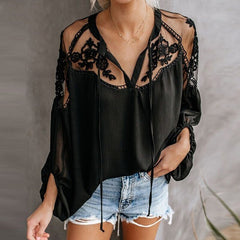 Embroidery Patchwork Shirt