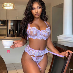 Sensual Lingerie Floral Embroidered