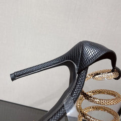 Fashion Gold Snake Shoes