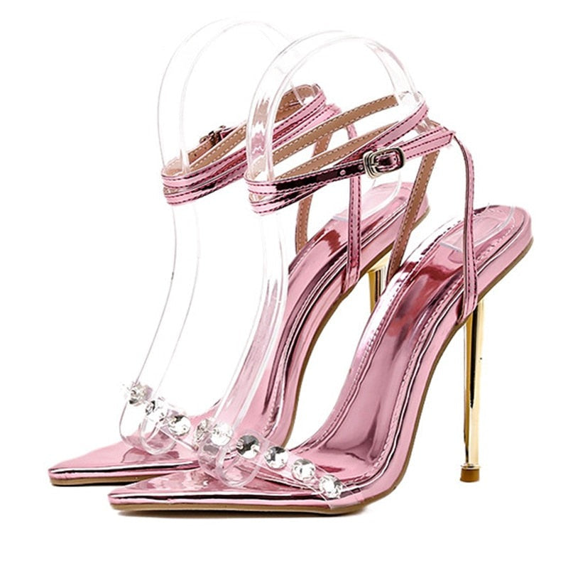 Bling Crystal Metal Heels Shoes