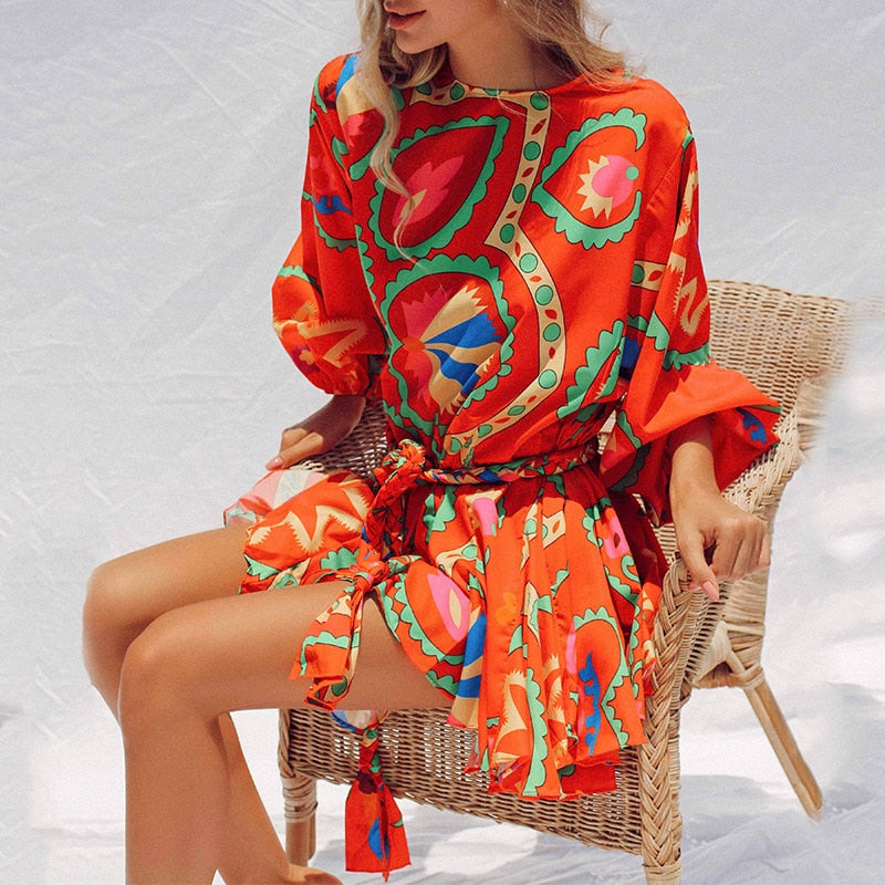 Summer Fashion Tie-Up Belt Loose Dress